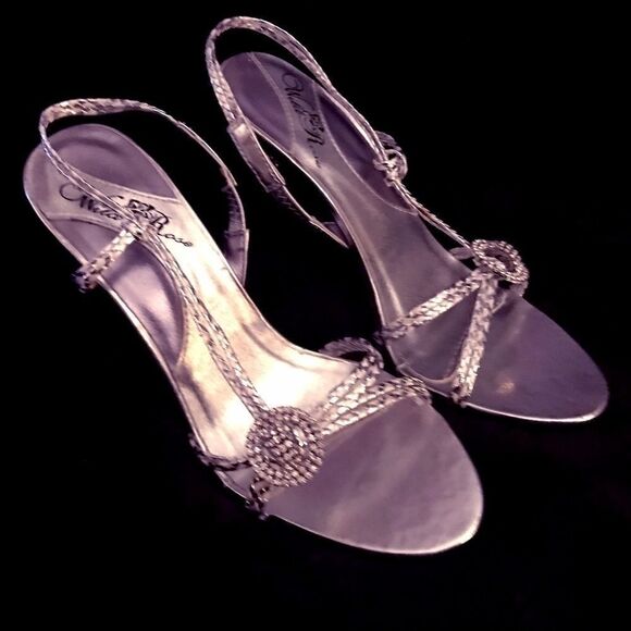 Silver Dress Shoes Size 8 - Picture 1 of 6